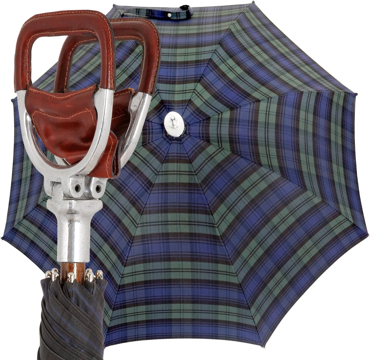 Marchesato Handmade Umbrella Leather seat - Blue-Green