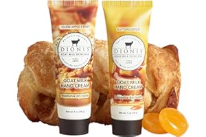 Dionis Goat Milk Skincare Apple Butterscotch Hand Cream Duo, Fall Scented Hand Creams for Men and Women, Made in the USA, Cruelty Free, Paraben Free