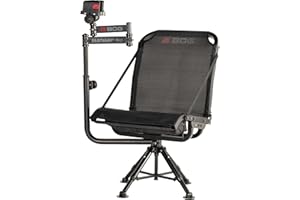 BOG DeathGrip 360 Chair with Lightweight Aluminum Construction, 4 Extendable Legs, DeathGrip Universal Gun Rest, 360 Adjustable Pivoting Seat, and Hands-Free Use During Hunting, Shooting, and Outdoors