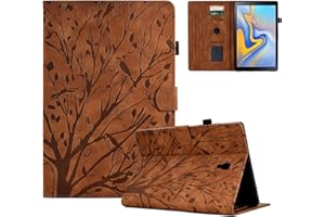 Longga Case for Samsung Galaxy Tab A 10.5" 2018, Premium PU Leather Flip Folio Stand Cover with [Card Slot] [Pen Holder] [Aut