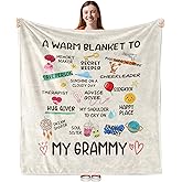 Foyoulame Gifts for Grammy Blanket, Grammys Gifts Blankets Throw, Grammys Blankets Decor Christmas Mothers Day Birthday Gifts for Grandma, A Warm Blanket to My Grammy Bed Throw 50x60 Inches