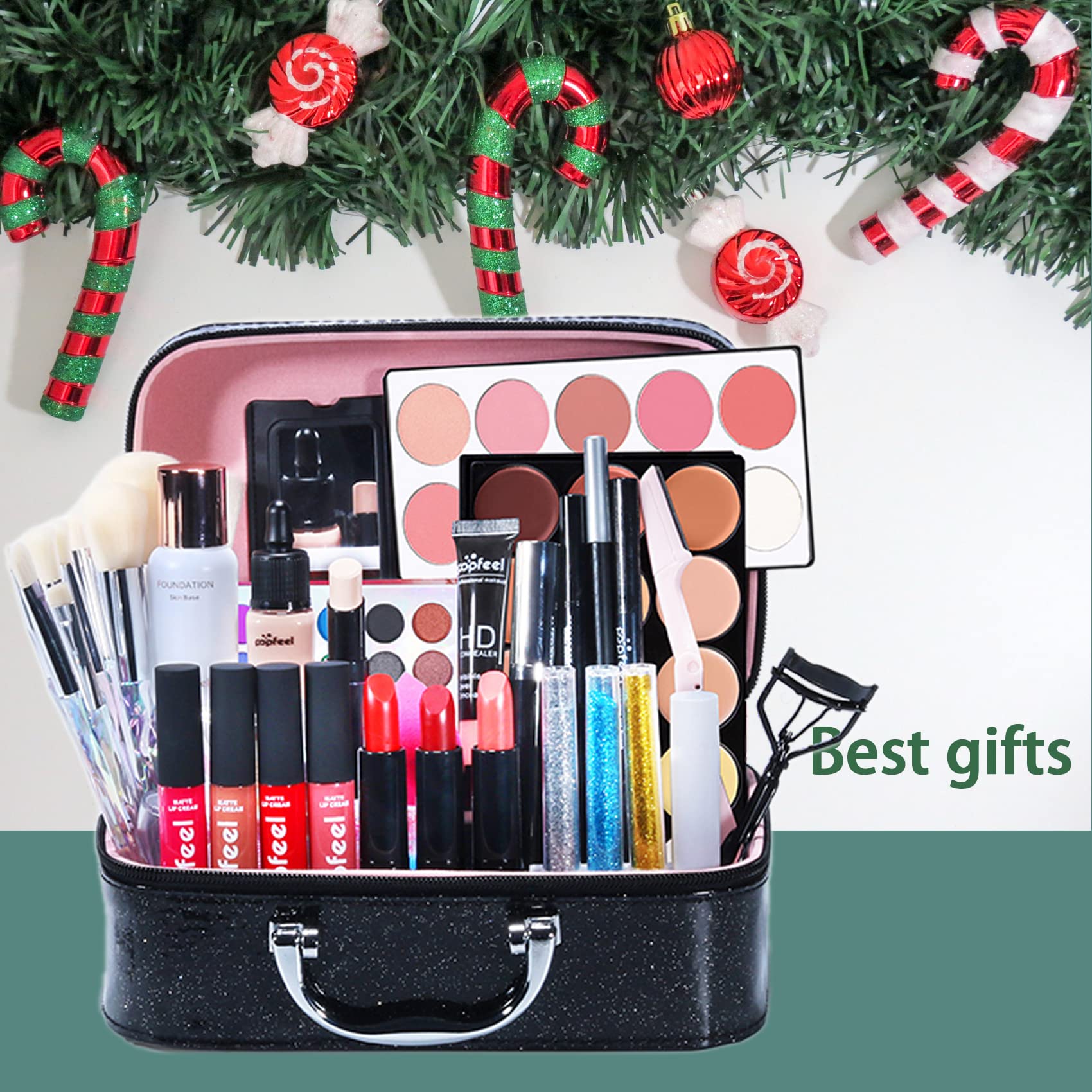 MolPafe All-in-one Professional Makeup Set for Beginners or teen girls, Cosmetic-Gift for Women -Include Makeup Brush Set, Eyeshadow Palette, Eyebrow Pencil, Mascara, Concealer, Lip Gloss Set -014