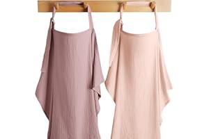 Comfy Cubs Muslin Nursing Cover Pack of 2, 100% Cotton Breastfeeding Cover Up - Soft & Breathable Baby Nursing Scarf with Adj