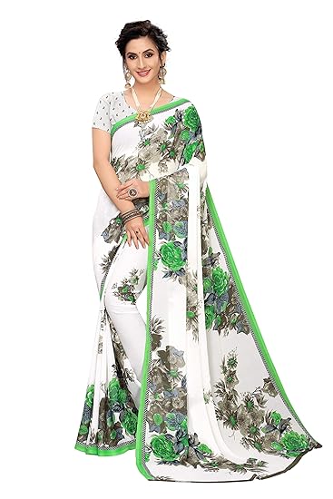 Womens Georgette With Blouse Piece Saree