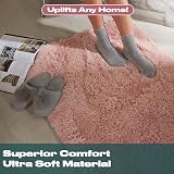 Sienna Blush Pink Rug 80x150cm Anti-Slip Plush Shaggy Bedroom Living Room view 2