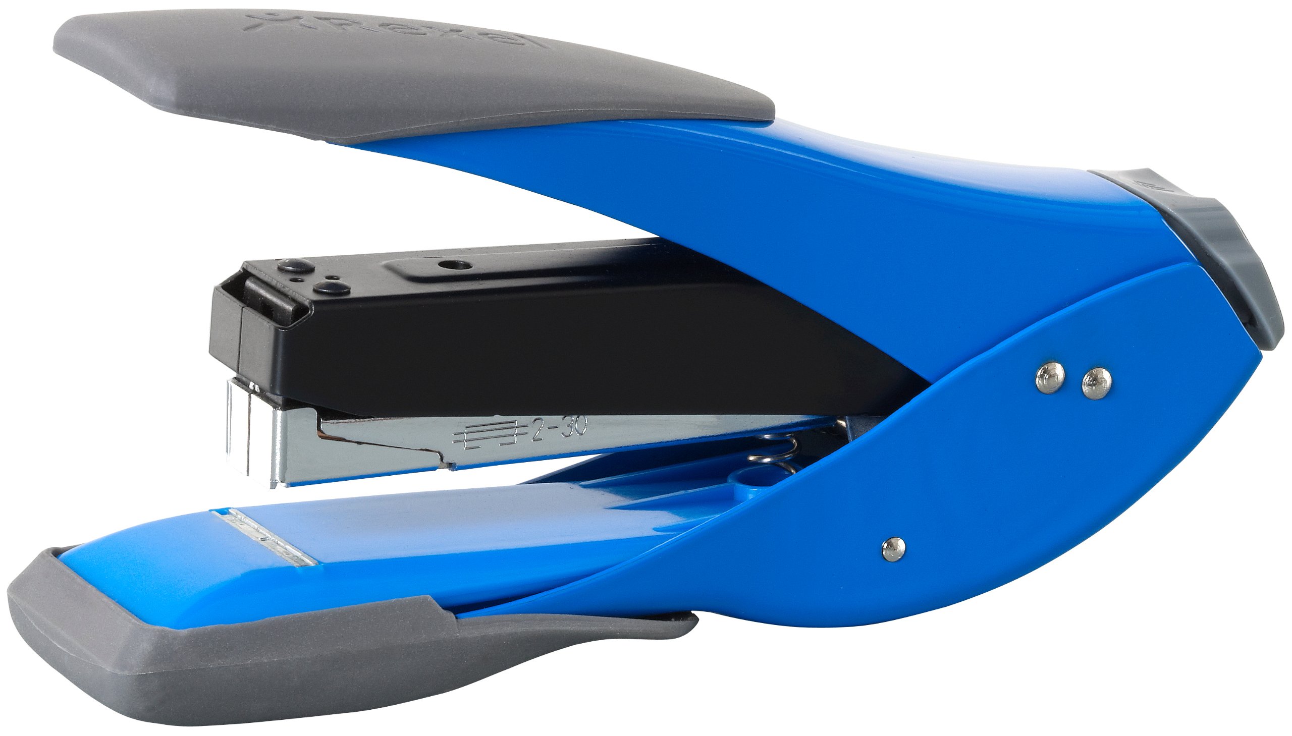 Rexel Easy Touch Low Force Stapler, 30 Sheet Capacity, Flat Clinch Stapling, Half Strip, Includes Staples, Metal Body, Blue, 2102637
