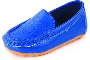 LONSOEN Toddler Little Kid Boys Girls Soft Slip On Loafers Dress Flat Shoes