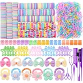 1208Pcs Toddler Hair Accessories for Girls, Colorful Hair Ties with Clips | Baby Flower Hair Ties Elastic Hair Bands Cute Hair Clips Styling Tools for Little Girls Hair Accessories