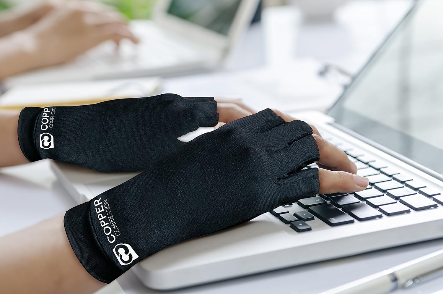 Copper Compression Arthritis Gloves - Guaranteed Highest Copper Content. Best Copper Glove for Carpal Tunnel, Computer Typing, and Everyday Support for Hands. Fit for Women and Men (1 Pair): Health & Personal Care