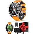 Garmin Fenix 8 AMOLED Sapphire (47mm, Titanium/Spark Orange) Multisport GPS Smartwatch Gift Box Bundle - 1.4" Touchscreen, Built-in LED Flashlight with PlayBetter Charger, Screens, Adapter, Case
