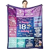 Wisegem 18th Birthday Gifts for Girls - Gifts for 18 Year Old Teen Girl Decorations 60"x50" Blankets - Presents for Daughter Bestie Sister- 18 Yr Birthday Gift Ideas - 18th Bday Decor