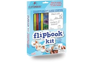 Fliptomania Make Your Own Flipbook Kit: Rocket and Robot - Paper Stop Motion Animation Kit : Creative Flip Book Kit for Kids 6-12 and Creative Animation Artists