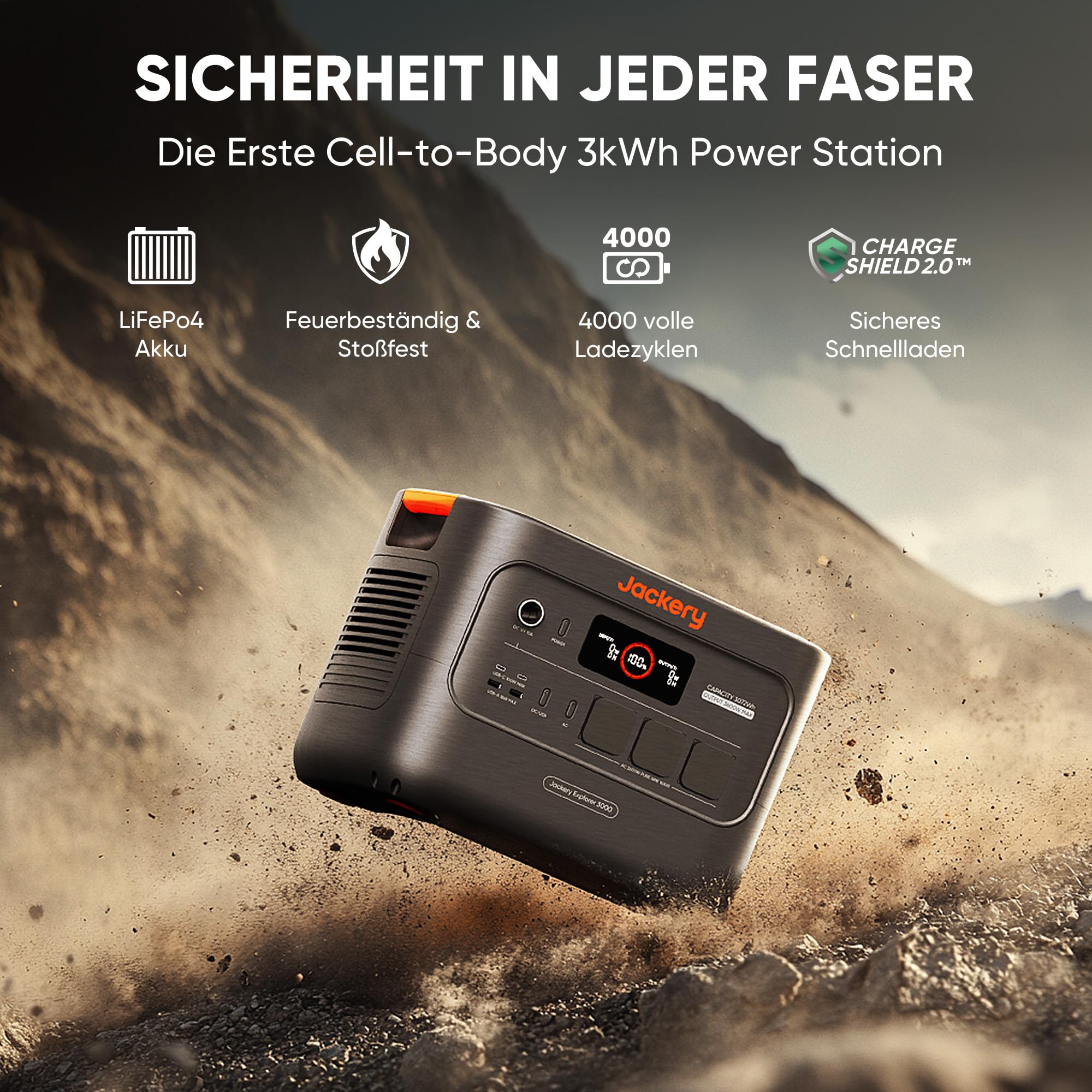 Jackery SG3000 V2 3072Wh Powerstation mit 200W Solarpanel, 3600W Dauerleistung, 2x USB-C PD100W, Kompakte Powerstation für Notstrom, Camping, Wohnmobil & Haushalt 6