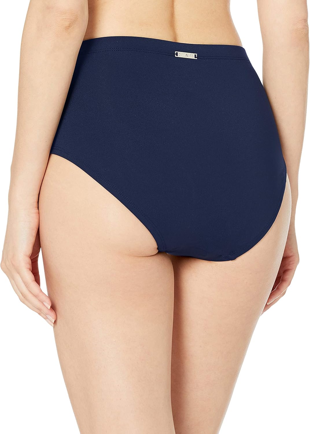 Chaps Women's Core Solids Shirred High Waisted Pant Bikini Bottom: Clothing