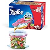 Ziploc Quart Food Storage Bags, Grip 'n Seal Technology for Easier Grip, Open, and Close, 100 Count