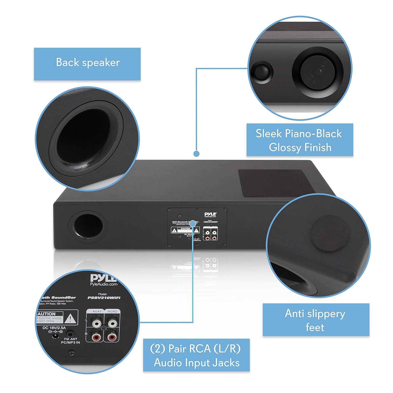 pyle 3d surround bluetooth soundbar