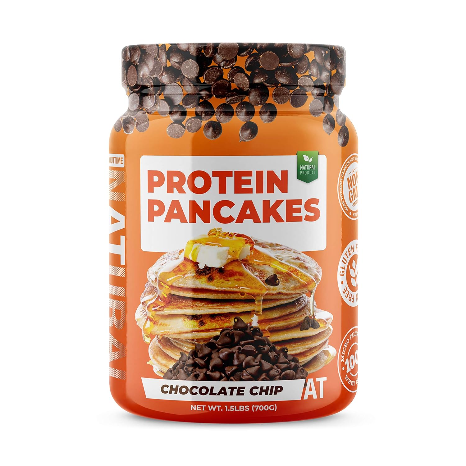 SDC Nutrition About Time Protein Pancake Mix, Chocolate Chip, 1.5 lb (Packaging May Vary)
