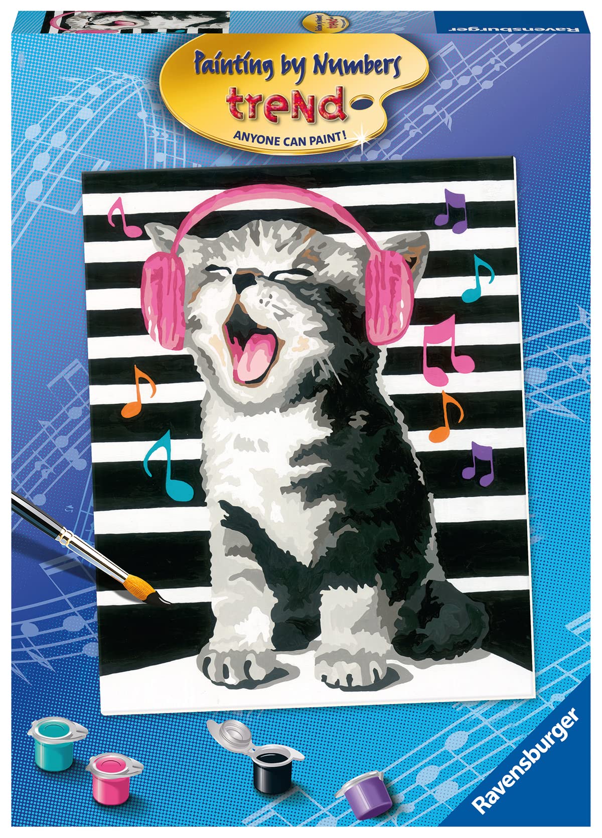 Photo 1 of Ravensburger Singing Kitten Paint by Numbers Kit for Children - Painting Arts and Crafts for Kids Age 12 Years Up