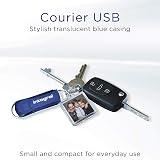 Integral 8GB USB Memory 2.0 Flash Drive Courier Blue Keyring Cap view 4