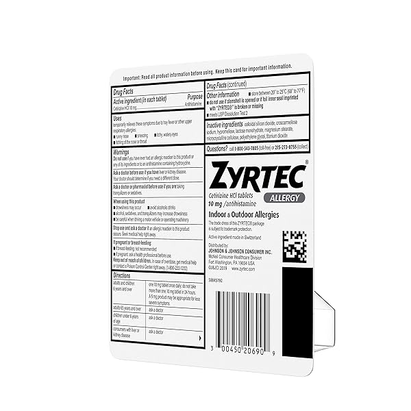 ZYRTEC 24 HOUR ALLERGY RELIEF TABLETS – 10MG, 90 CT