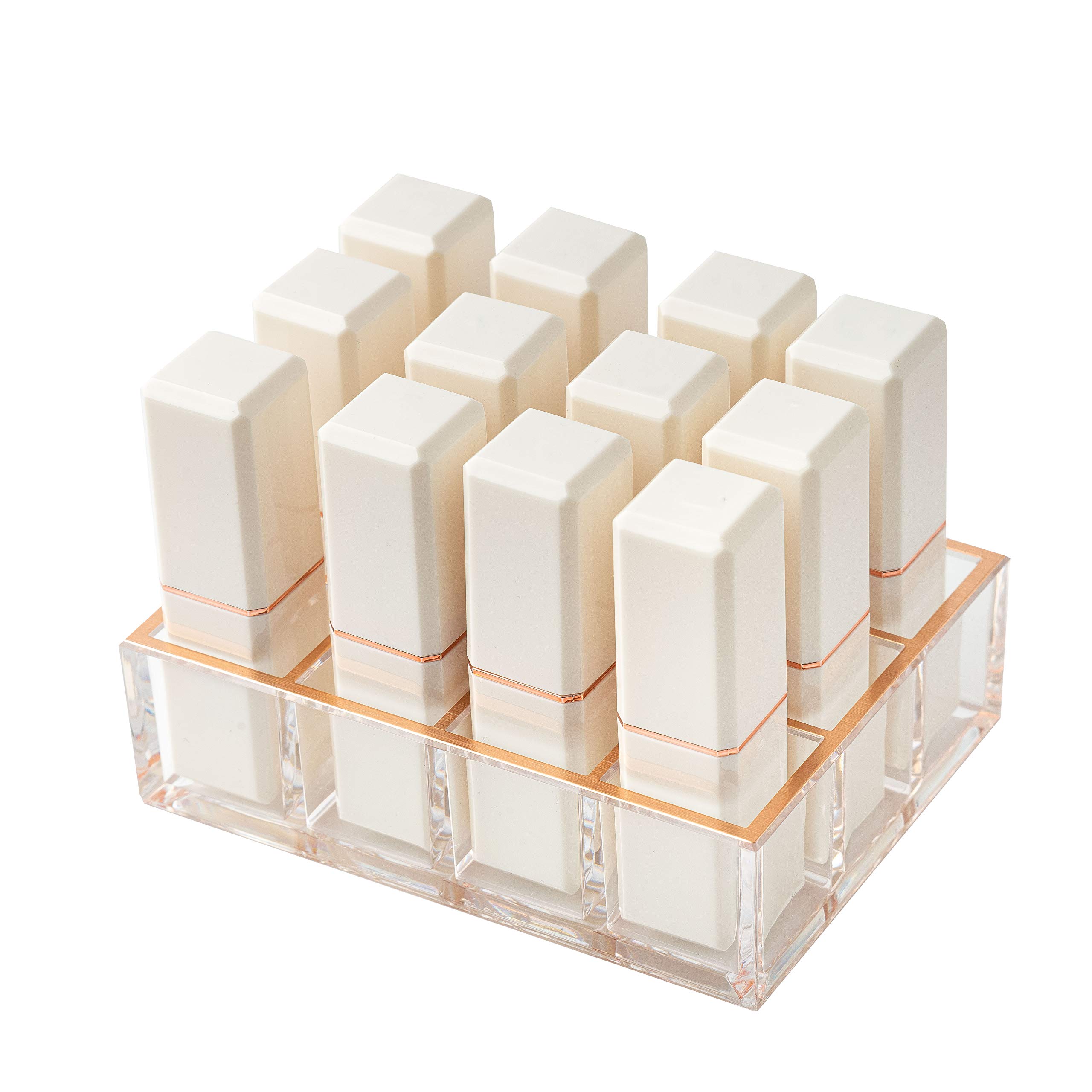 Moosy Life ML04 Lipstick Holder Organiser, 12 Spaces, Rose Gold, Moonlight Series