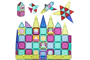 MOZSOY 110Pcs Magnetic Tiles Building Blocks Set for Boys Girls Preschool Educational Magna for Kids, Toys for Kids Toddlers 3 4 5 6 7 8 9 10 + Year Old …