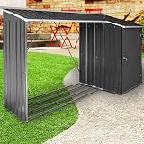 Duramax WoodStore Combo 8x3 Log Store with Lockable Shed, Galvanized Steel, view 3