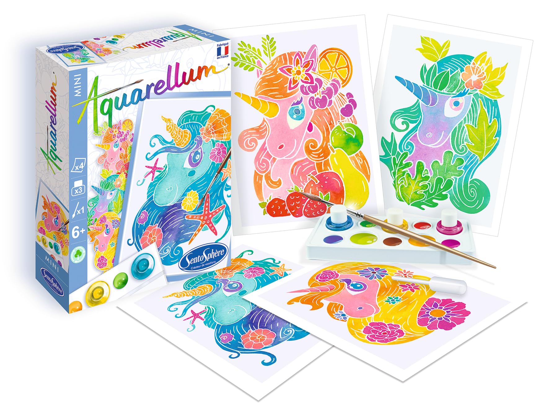 Sentosphère Aquarellum Mini Unicorns Painting Set