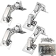 4 Pack 175 Degree Heavy Duty Hinges, Frameless Cabinet Door Hinge, Concealed Hydraulic Adjustable Mounting Hinges Soft Closing for Cupboard Corner | with Fixing Screws, Instruction, Storage Box