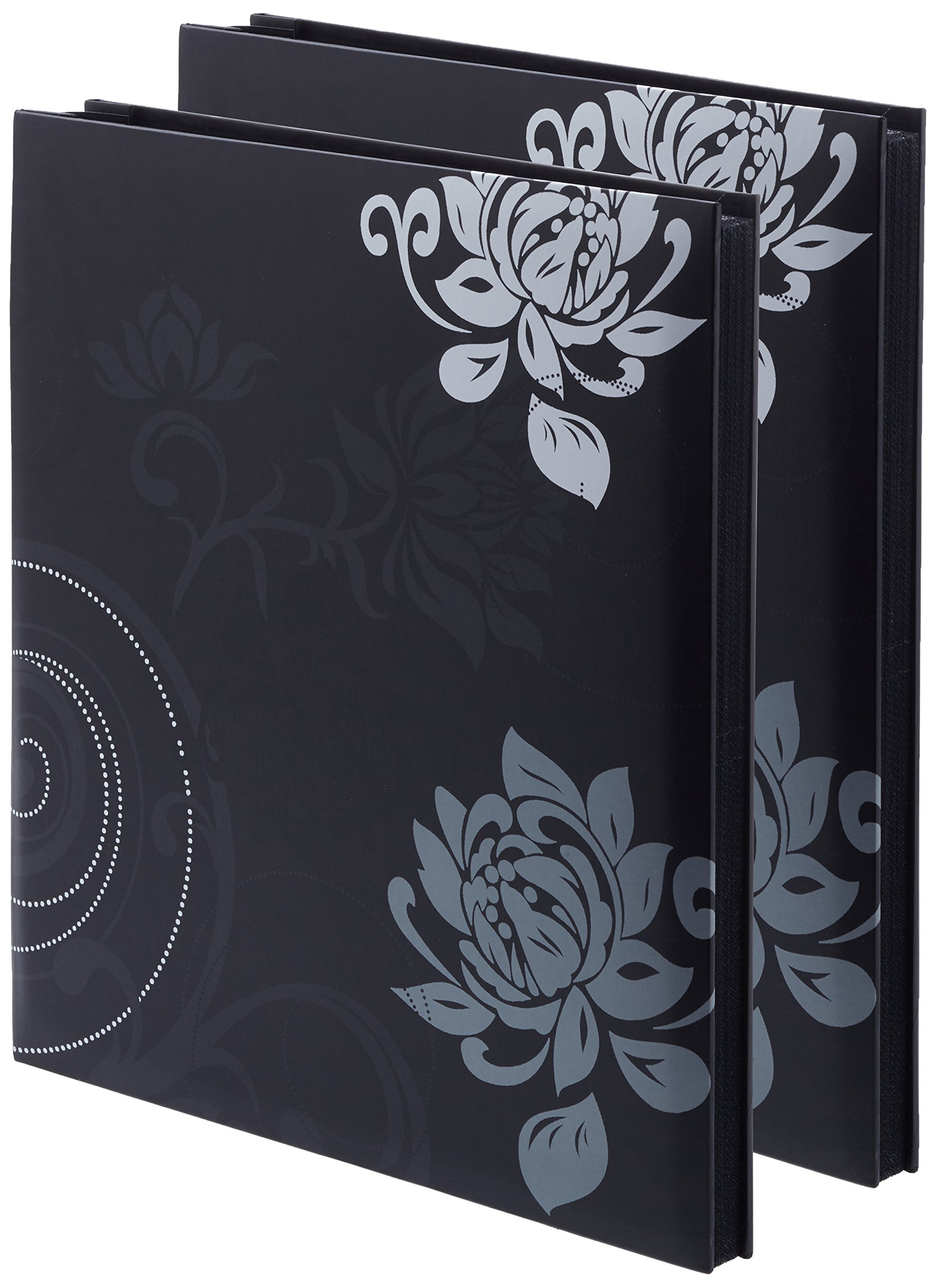 walther Design Photo Album Black 400 Photos 10x15 cm Slip-in Album Double Pack, Grindy EA-201-BD