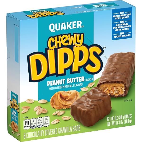QUAKER CHEWY GRANOLA BAR DIPPS PEANUT BUTTER, 1.05...