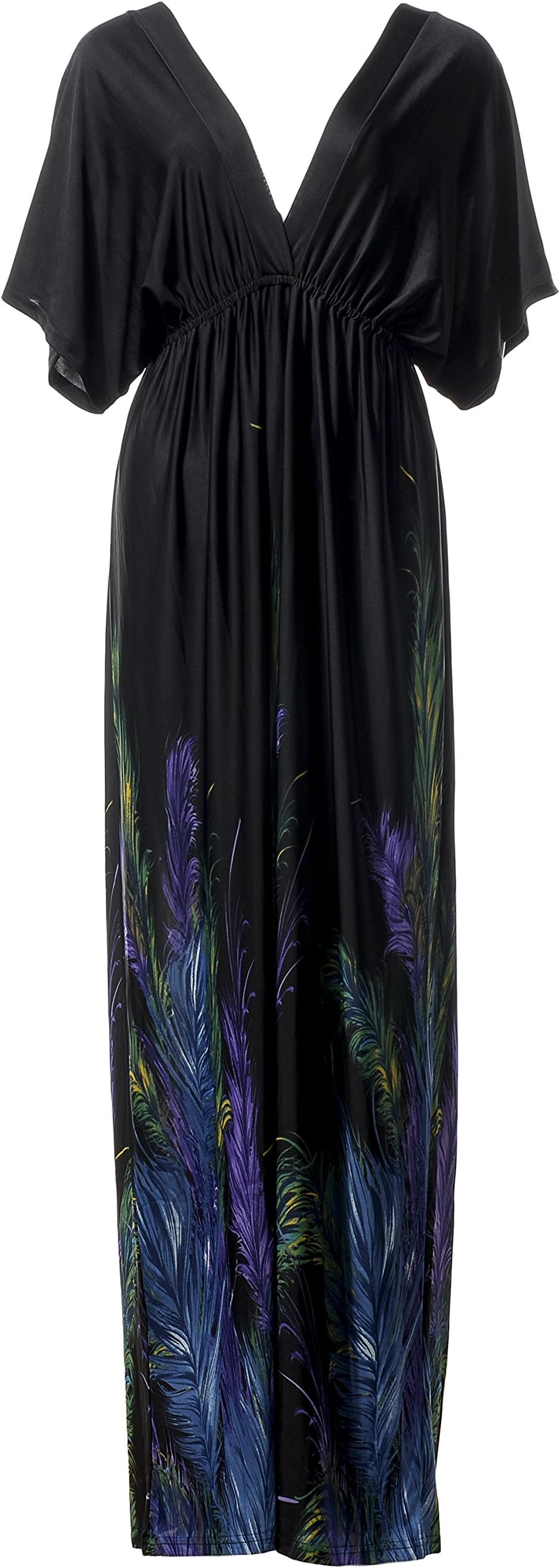 QZUnique Women's Batwing Sleeve Plus Summer Exotic Beach Dress Bohemian Sundress
