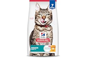 Hill's Science Diet Indoor, Senior Adult 7+, Easy Litter Box Cleanup, Dry Cat Food, Chicken Recipe, 7 lb Bag