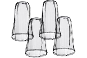 AMBARI Mosquito Head Net Mesh, Bug Net for Head Mosquito Face Net for Outdoor Hiking Camping Fishing Mosquito and Insert Protection (4 Pack Black)
