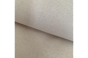 SEWCRANE 32 Count Evenweave Cloth Embroidery Cross Stitch Fabric, Natural Warm Color Ecru, W59 x L20