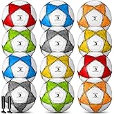 Deekin 12 Pcs Soccer Balls Bulk with Pump Deflated Sizes 3, 4, 5, Official Size Sport Soccer Ball Training Ball for Kids Youth Adult Game Match School Training Accessories Party Gift