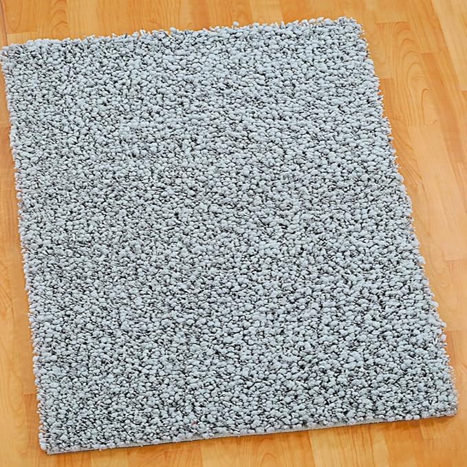 Silver Grey Sparkle Shaggy Rug Medium Size Thick Carpet 80 X 150