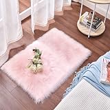 Cumay Super Soft Faux Area Rug 23.6 x 35.4 Pink Living Room Bedroom view 7