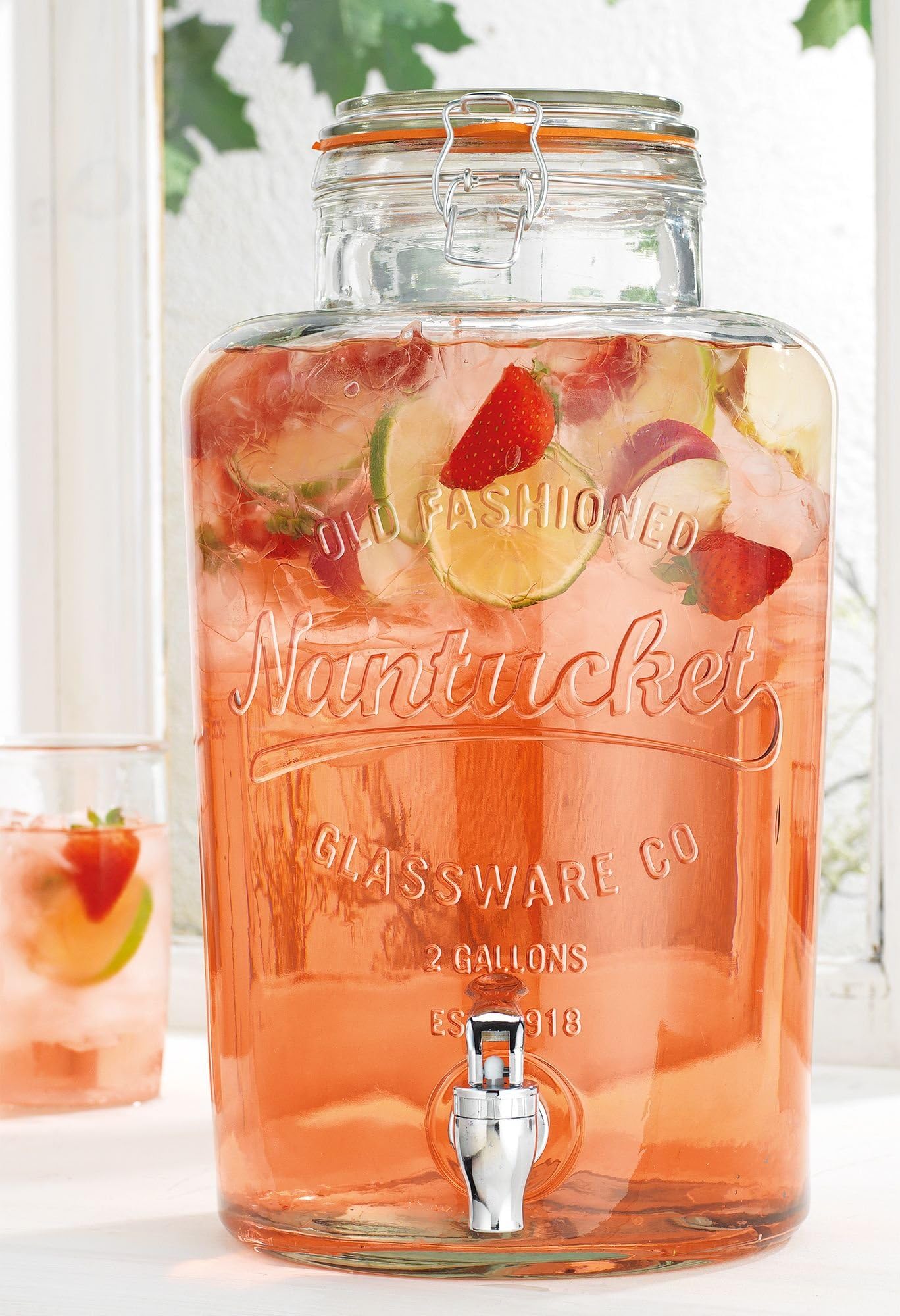 Quality Ice Cold Beverage Drink Nantucket Dispenser with Locking Clamp Lid 2.15 Gallon Small Towel Included (Color Of Towel May Very)...
