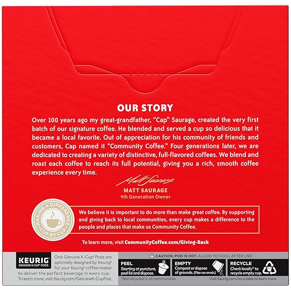 COMMUNITY COFFEE BREAKFAST BLEND MEDIUM ROAST SINGLE SERVE KEURIG K-CUP PODS 32 CT BOX