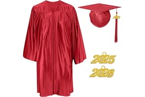 Misscom Shiny Preschool Kindergarten Graduation Cap Gown Set for Kids With 2025 2026 Tassels Charms
