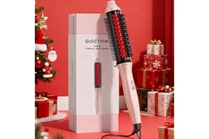 GOLD TIME Infrared Thermal Brush, 2026 Upgrated Negative Ion Thermal Round Brush for Women Girls Hair Care, Larger Barrel for Faster Blowout, 6-Temp, Dual Voltage, No Damage, LED Display, 1.7 Inch Salon Styler