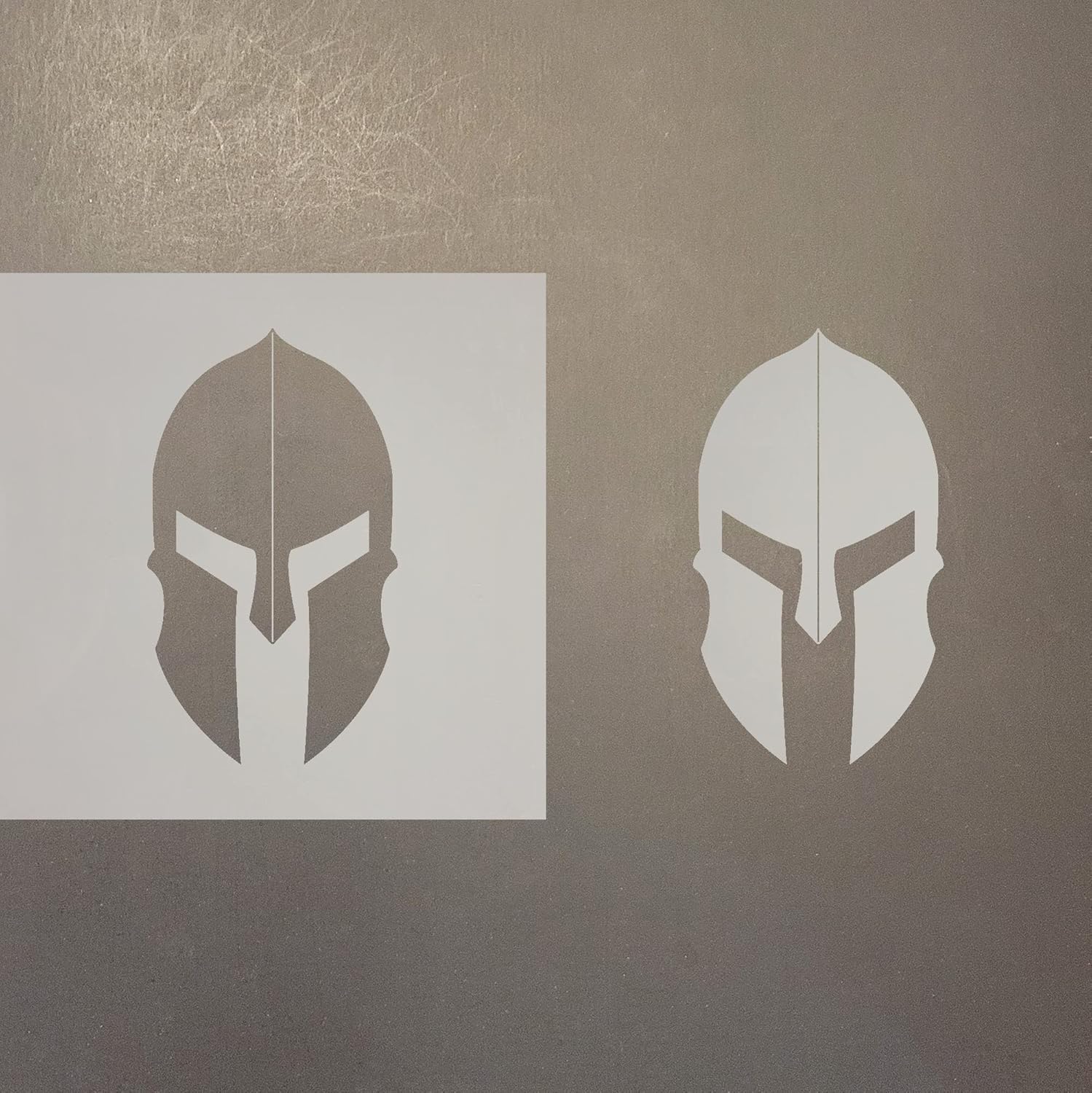 Mixed Media - Spartan Helmet Reusable Mylar Stencil - Art Craft Supplies 4 Inch