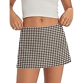 Micoson Mini Skirt with Shorts Micro Skorts for Woman Cute Cotton Linen Y2k Short Skirts Trendy Club Outfits Streetwear