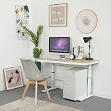 YITAHOME 3-Drawer Lockable Mobile Filing Cabinet White Grey 30x45x61cm view 2