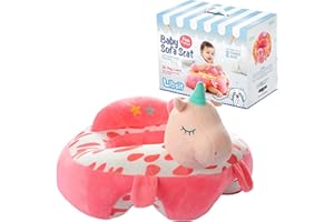 LIBSIT Baby Sofa Chair Infant Floor Seat Support Seat for Babies Infant Couch Seat Soft Plush Chairs for Sitting Up Learn to Sit Up Chair for Baby 4-16 Months Toddler Unicorn Baby Chair