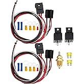 Dual Fan Relay Kit With Thermostat 185 On 175 Off 40A Temperature Sensor Switch for Radiator Cooling - Waterproof Wiring Harness