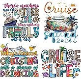 4 Sheets Heat Transfer Iron on Patches Summer Travel Heat Transfer Vinyl for T-Shirts Boys Girls Nautical Travel Hobby Stickers Supplies