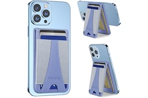 HIWE Magnetic Card Wallet Holder for Apple Magsafe, Designed for MagSafe Wallet, Eiffel-Tower Leather Magnetic Phone Wallet with Powerful Magnet for iPhone 15/14/13/12 Series, Fit 8 Cards, Purple and Gray