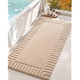 Color&Geometry Long Khaki Bathroom Runner Rug, 24"x43" Absorbent Bath Rugs Non Slip Washable, Soft Bath Mats for Bathroom Floor, Shower, Bathtub, Laundry